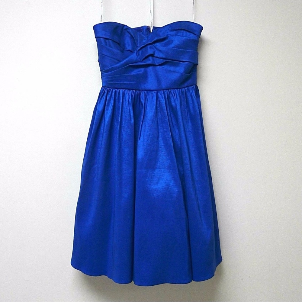 Calvin Klein Strapless Satin Royal Blue Cocktail Dress